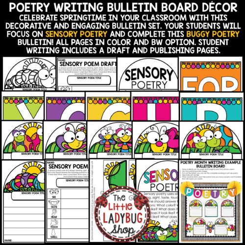 Spring Sensory Poetry Bulletin Board