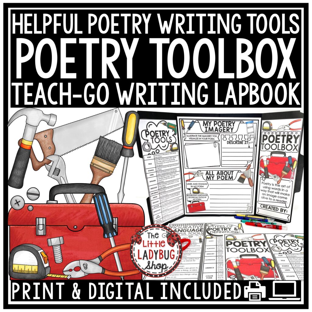 Poetry Toolbox Office Writing Activity, Figurative Language Terms, Poem Types-1