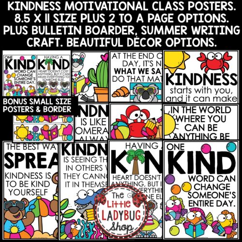 Summer Kindness Posters Bulletin Board