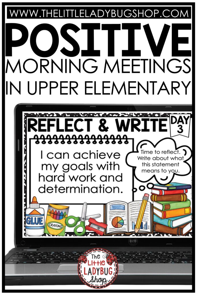Positive Talk Morning Meetings Activities for Upper Elementary Students