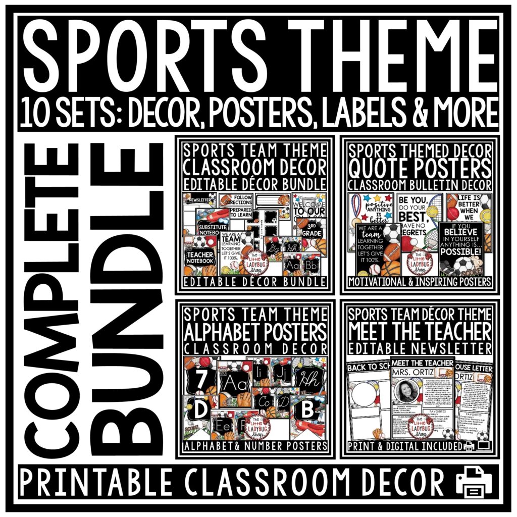 Sports Theme Classroom Decor Bundle