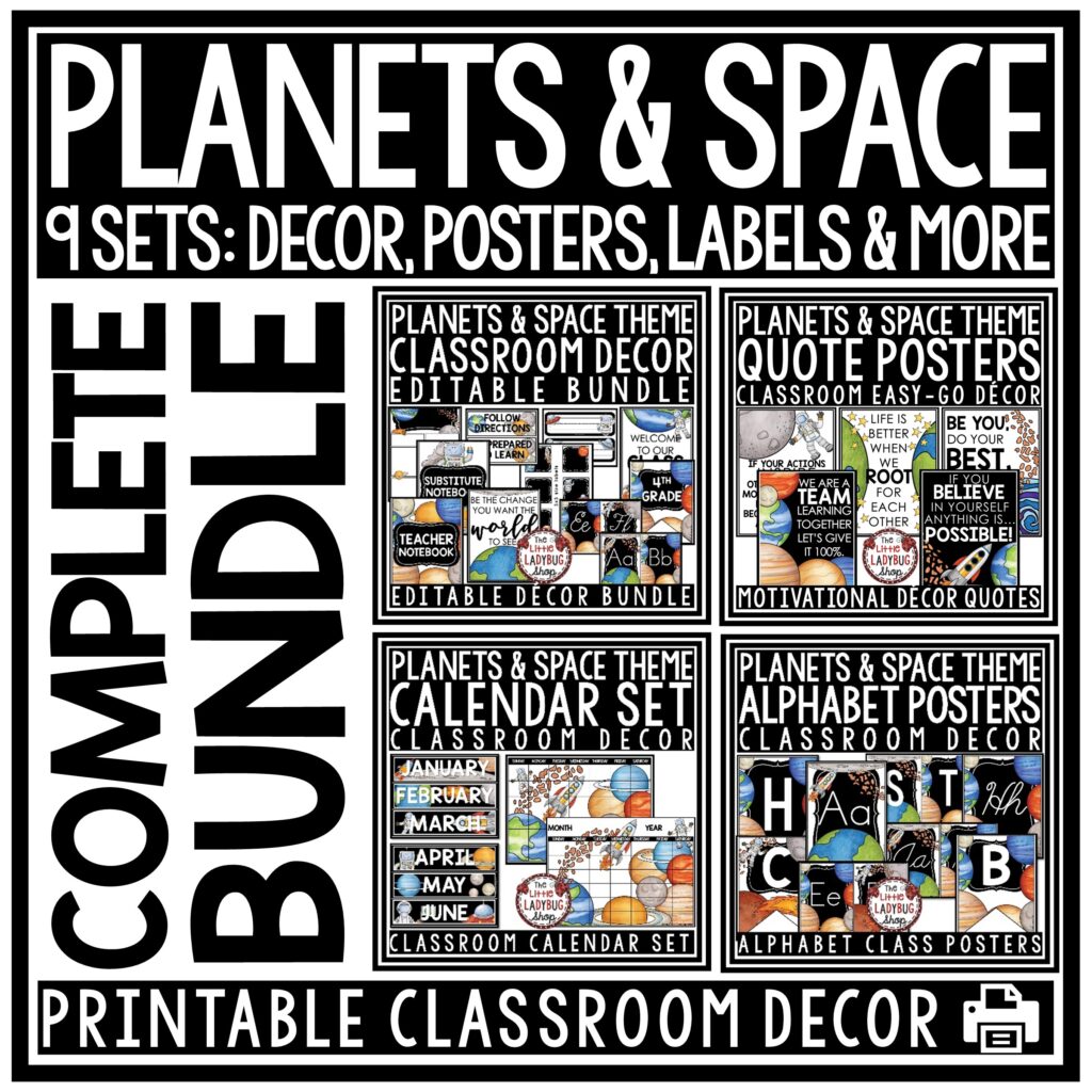 Planets and Space Theme Classroom Decor Bundle