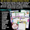End of Year Summer Crossword Puzzles Word Searches Summer Coloring Pages