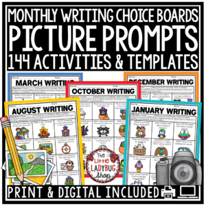Narrative Opinion Picture Writing Prompts 2nd 3rd Grade Literacy Centers