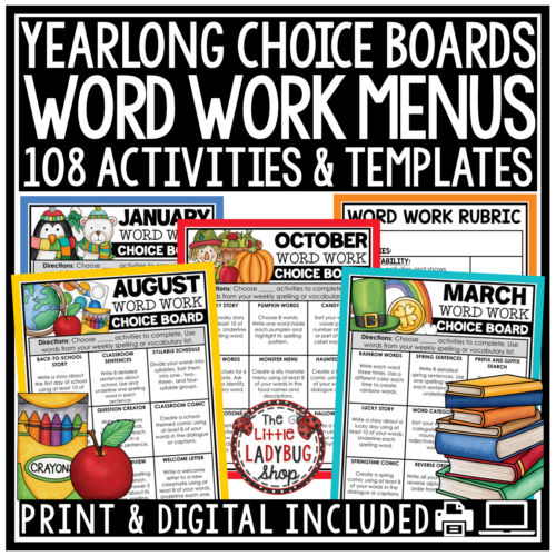 Spelling Word Work Practice Activities Worksheets Fast Finishers