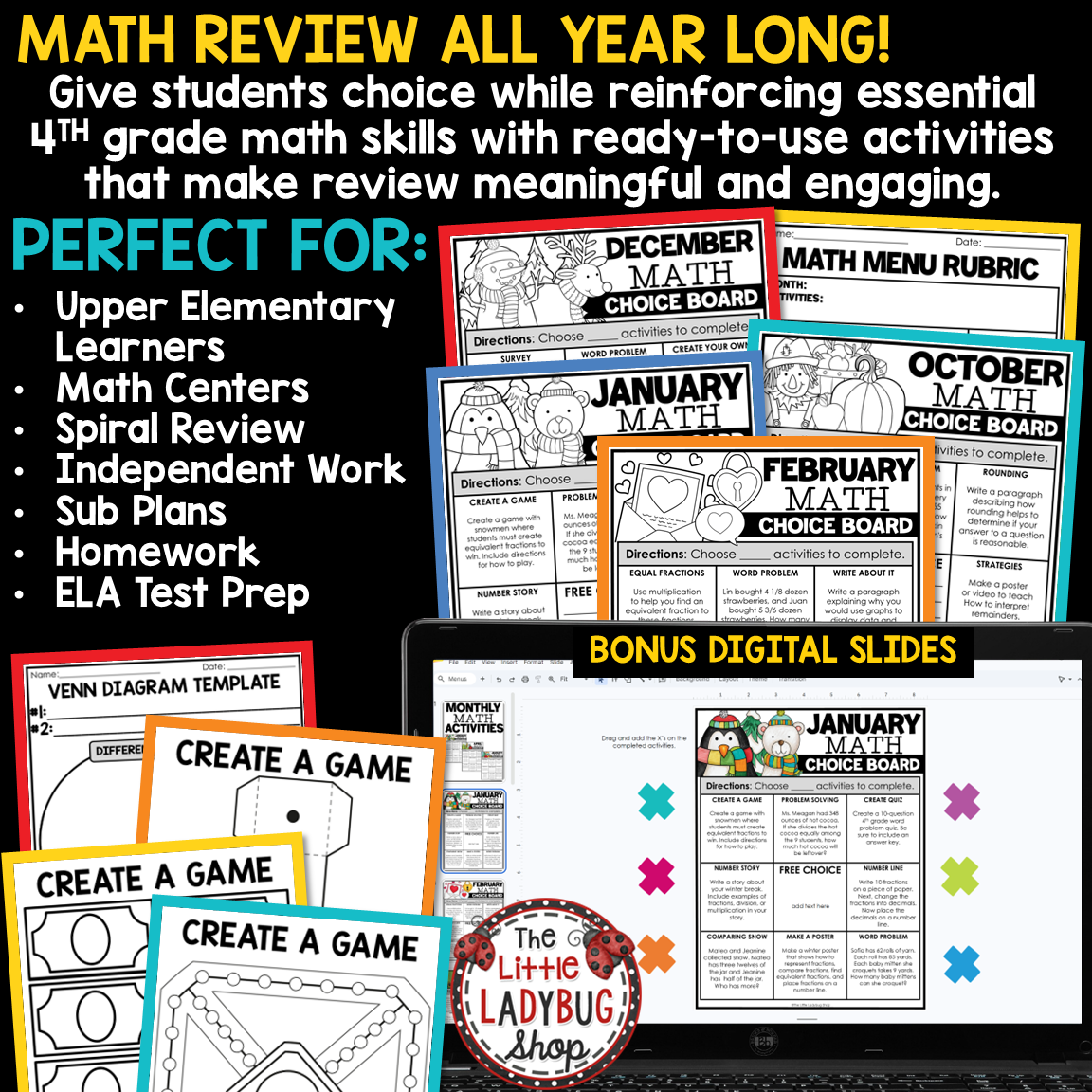 4th Grade Math Early Fast Finisher Activities Math Choice Boards