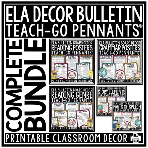 ELA Classroom Decor Posters Bulletin Board
