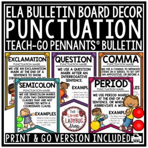 Punctuation Marks Posters Anchor Charts Writing Grammar Word Wall Bulletin Board