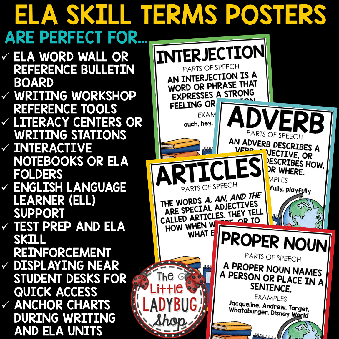 Grammar Word Wall Bulletin Board Parts of Speech Grammar Posters
