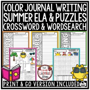 Summer Coloring Pages Crossword Puzzles