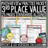 3rd Grade Place Value Math Review Practice Worksheets Rounding Comparing Number