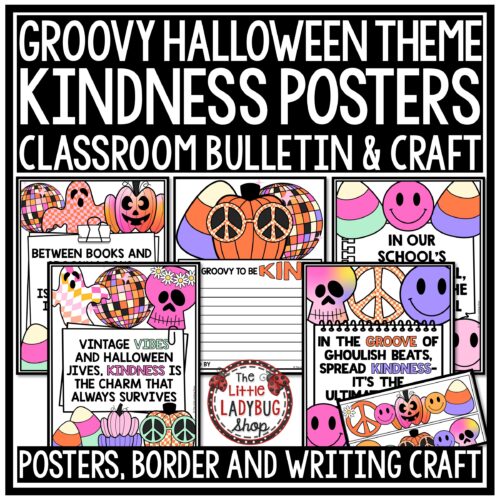 Retro Halloween Fall Kindness Posters and Writing Bulletin Board