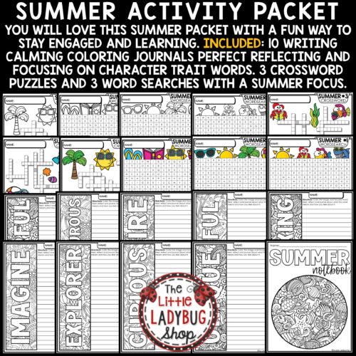 Summer Coloring Pages Crossword Puzzles