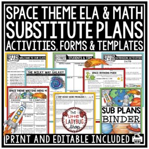 Ela and Math Substitute Binder Sub Plans