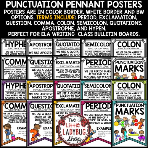 Punctuation Marks Posters Writing Bulletin