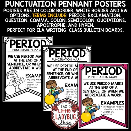 Punctuation Marks Posters Writing Bulletin