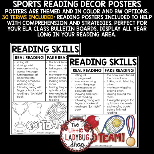 Sports Theme Reading Comprehension Posters