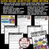 Grammar Parts of Speech Nouns Adjectives Verbs Review Worksheets