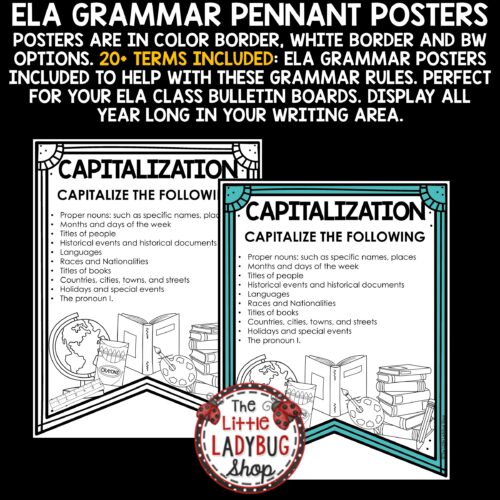 Grammar Rules Posters ELA Bulletin Board