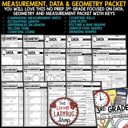 3rd Grade Measurement Geometry Data Review Practice