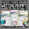 August Writing Prompts Choice Board
