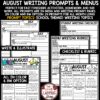 August Writing Prompts Choice Board