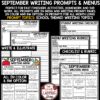 September Writing Prompts Choice Board