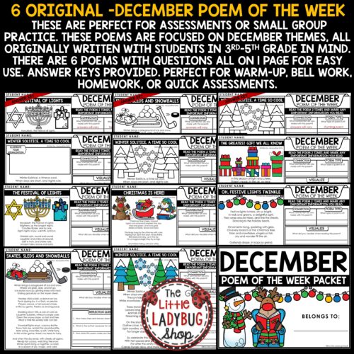 Poem of the Week December Winter Poetry Analysis Reading Comprehension Passages