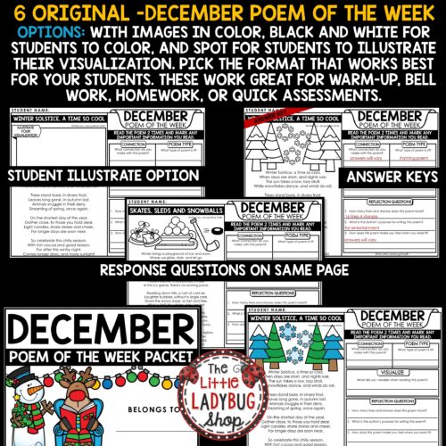 Poem of the Week December Winter Poetry Analysis Reading Comprehension Passages