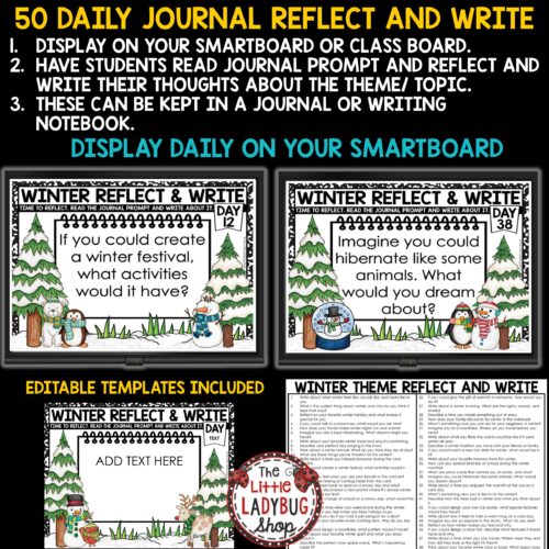 Winter Journal Reflection Writing Prompts