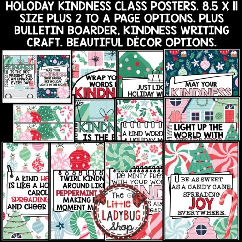 Christmas Kindness Quote Posters December Bulletin Board Ideas Writing Craft