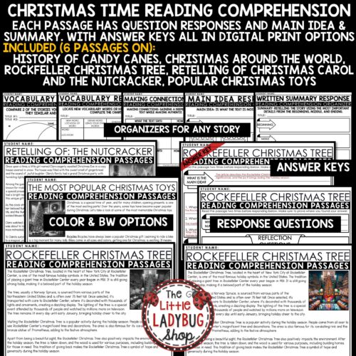 December Christmas Reading Comprehension Passages Nutcracker, A Christmas Carol