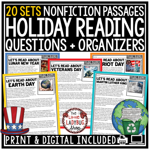 US Holiday Nonfiction Reading Passages and Questions 3rd 4th Grade