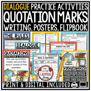 Quotation Marks and Dialogue Grammar Practice Worksheets