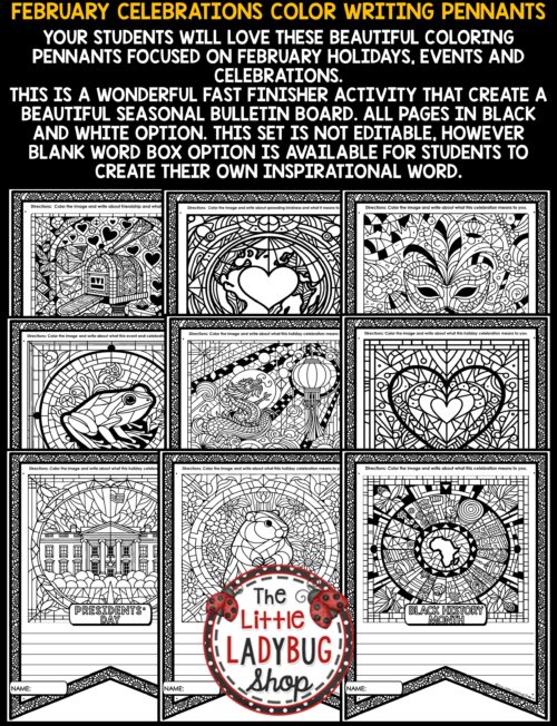 February Holidays Valentines Kindness Coloring Pages