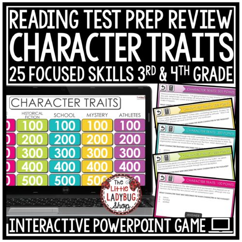 Character Traits Reading Test Prep Jeopardy Game Show