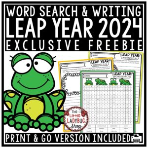 Leap Day Writing and Reading Freebie for Upper Elementary Students in 3rd, 4th and 5th grade.