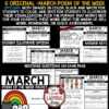 March Focused Poem of the Week is the perfect activity for your upper elementary students, focusing on Women's' History Month, Pi Day St. Patty's Day & more