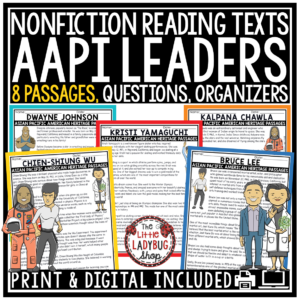 AAPI Asian American Pacific Islander Heritage Month Activities Reading Passages