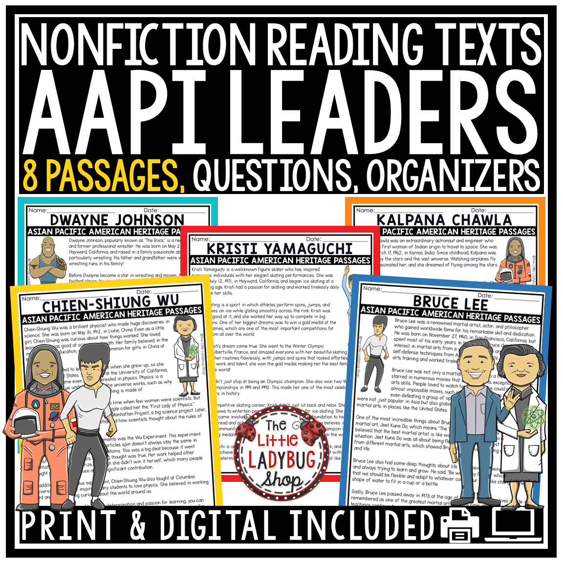 AAPI Asian American Pacific Islander Heritage Month Activities Reading Passages