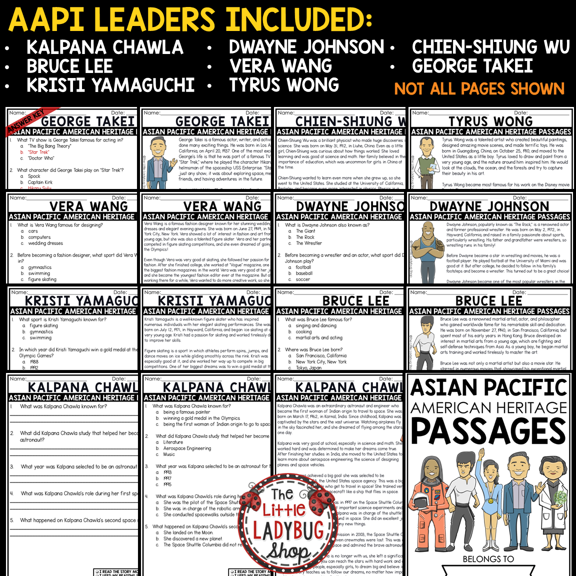 AAPI Asian American Pacific Islander Heritage Month Activities Reading Passages