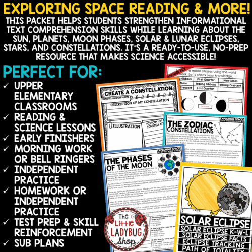 Space Solar and Lunar Eclipse Activities Moon Phases Stars Constellations