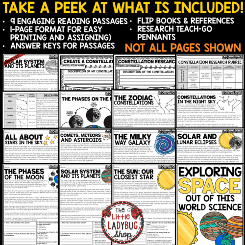 Space Solar and Lunar Eclipse Activities Moon Phases Stars Constellations