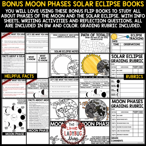 Space Solar and Lunar Eclipse Activities Moon Phases Stars Constellations