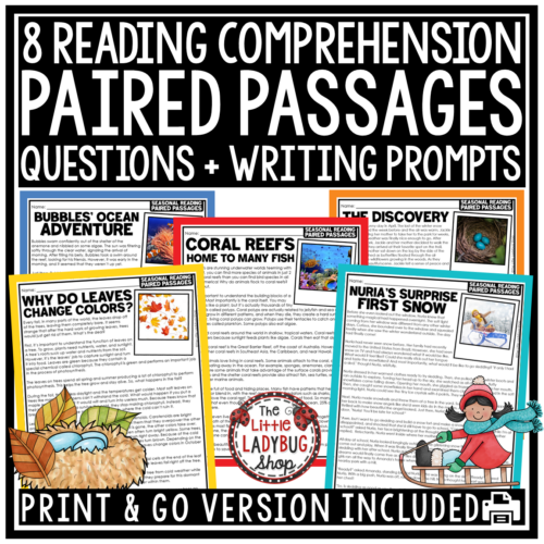Winter Spring Fall Paired Passages Compare & Contrast Activities