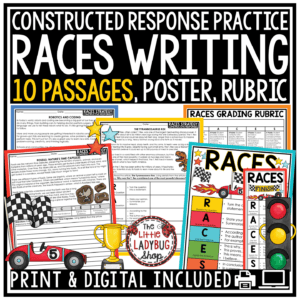 RACES Writing Strategy Prompts Practice Worksheets Citing Text Evidence perfect for 3rd 4th 5th Grade