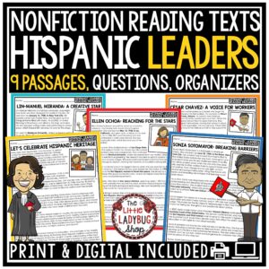 Hispanic Heritage Month Activities Reading Passages 3rd 4th Grade