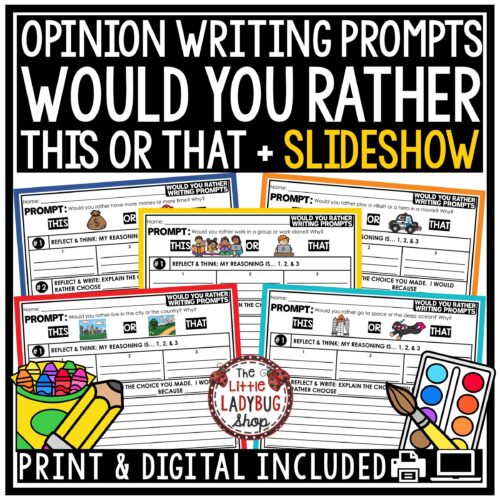 Would You Rather Questions Slides Opinion Creative Writing Prompts This or That