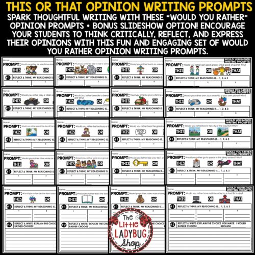 Would You Rather Questions Slides Opinion Creative Writing Prompts This or That