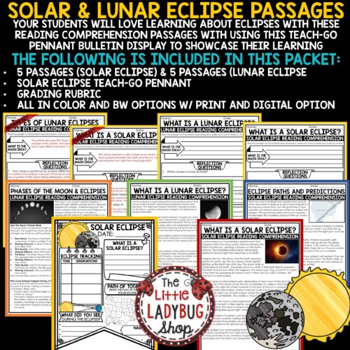 Lunar and Solar Eclipse Reading and Writing Activities
